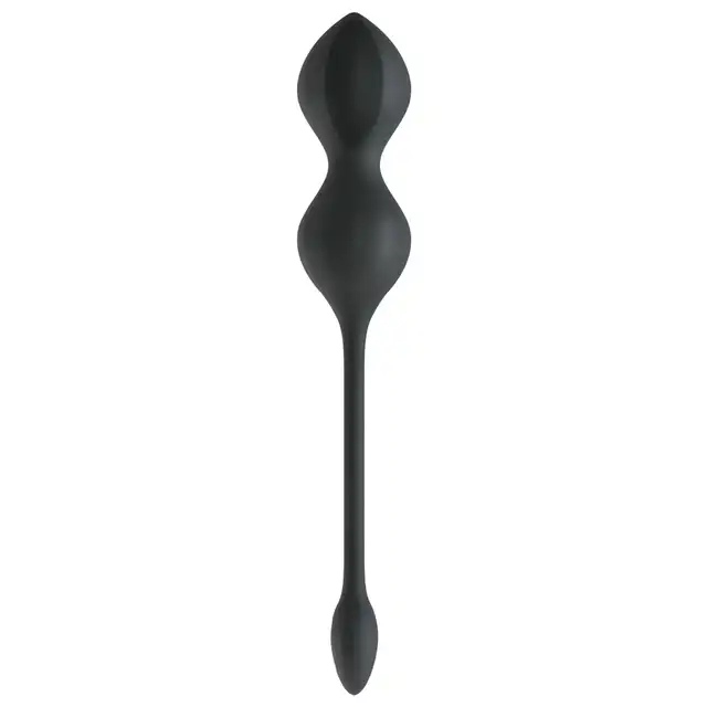 Xou Xou - Vibrating E-Stim Love Balls. Czarne, wibrujące kulki gejszy z elektrostymulacją. Zaawansowany trening mięśni kegla połączony z przyjemnością