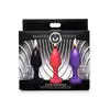 Master Series - Kink Inferno Drip Candles Black/Purple/Red. Zestaw kolorowych świec do BDSM w kształcie plugów analnych. Doskonały pomysł na urozmaicenie waszej sesji. 
