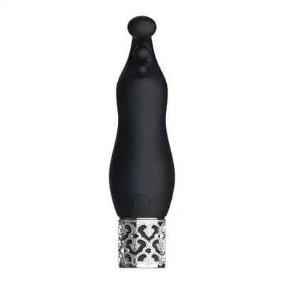 Royal Games - Exquisite Black. Luksusowy wibrator do łechtaczki z potrójną, innowacyjną końcówką. Połączenie elegancji i szalonej rozkoszy