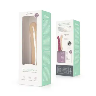 Easy Toys - Jelly Passion Realistic Vibrator Skin. Realistyczny wibrator o kształcie z naturalnymi żyłkami i żołędzią, płynna regulacja mocy wibracji