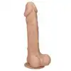 Real Safe - Berry Dildo Flesh. Realistyczne dildo z ukształtowaną teksturą i wyraźnie zaznaczonym kształtem żołędzi, mocna przyssawka w podstawie
