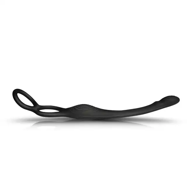 Rocks Off - The-Vibe 2 Prostate Vibrator with Remote Control. Nowoczesny, czarny stymulator prostaty z podwójnym ringiem i pilotem 