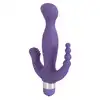 You2Toys - 3 Pointer Purple. Wszechstronny fioletowy wibrator z zakrzywioną końcówką, stymulatorem łechtaczki i stymulatorem odbytu, oferuje 5 trybów wibracji