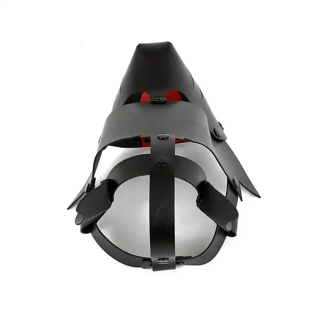 Oproducts - Puppy Mask PU-Leather. Czarna maska psa z ekoskóry. Wysokiej jakości detale