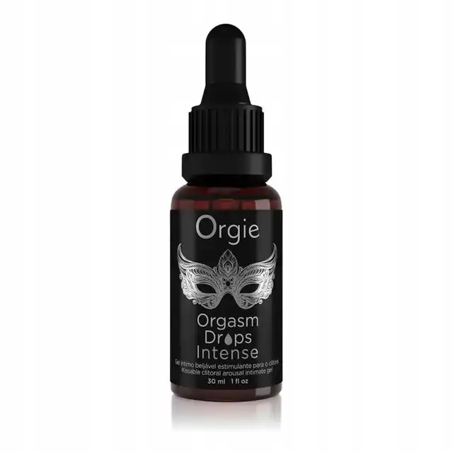 Orgie - Orgasm Drops Intense 30ml. Intymny żel stymulujący w formie kropelek, intensywne pobudzenie łechtaczki z rozgrzewającym efektem i smakiem czerwonego jabłka