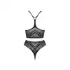 Obsessive - K103 top i figi S/M/L. Czarna, seksowna siateczka na ciało w formie bodystockingu. Komplet, który rozgrzeje atmosferę do czerwoności!