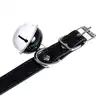 Oproducts - Collar with Bell PU-Leather. Czarna obroża z ekoskóry z intrygującym dzwoneczkiem. 