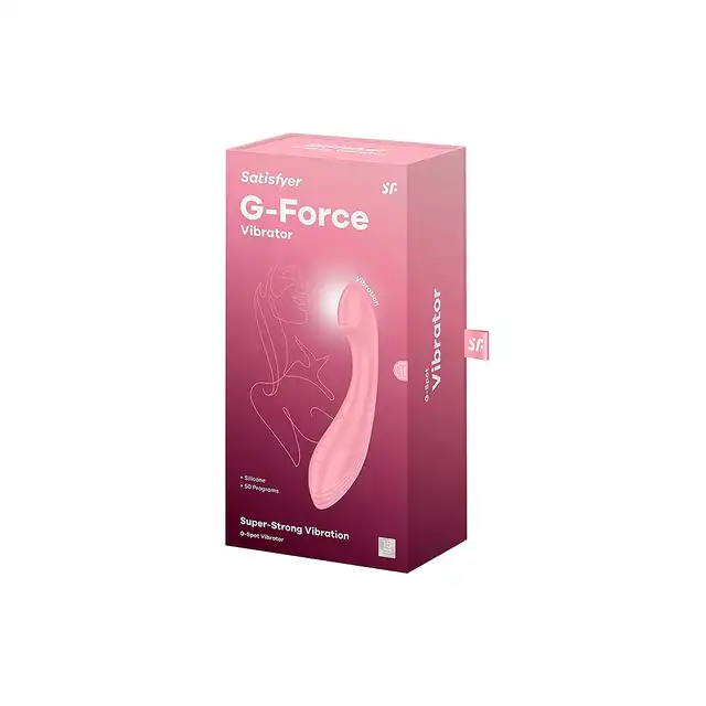 Satisfyer - G-Force Pink. Silikonowy wibrator do stymulacji punktu G z lekko zakrzywionym kształtem i spłaszczoną końcówką do precyzyjnej stymulacji