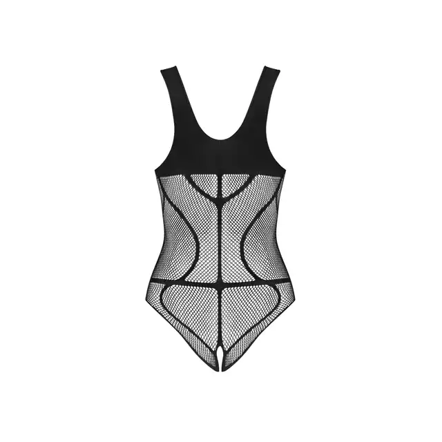 Obsessive - B336 body otwarte S/M/L. Siateczkowe, seksowne czarne body podkreślające kobiecą sylwetkę 