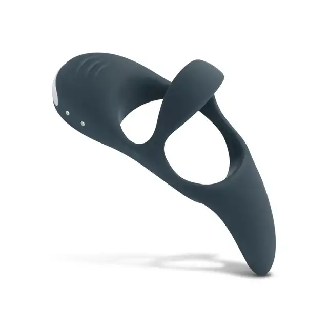 Boners  - Triple Cockring USB. Potrójny, wibrujący ring na penisa ze stymulującą wypustką. Doznania dla obydwojga
