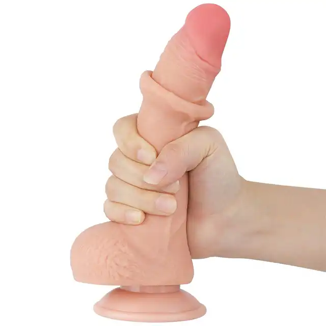 LoveToy - Sliding Skin Dual Layer Dong 7.5`. Realistyczne dildo, innowacyjna technologia podwójnej gęstości oraz potężna przyssawka, gwarantujące unikalne i satysfakcjonujące doznania