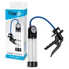 Pump Up - Pressure touch gun. Przezroczysta, cylindryczna pompka do penisa, satysfakcjonujące efekty poprawy wielkości i trwania erekcji