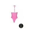 OUCH! - Body with Halter Neck Neon Pink XS/XL. Neonowy bodystocking o kroju body z wiązaniem za szyją, świecące w ciemności