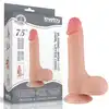 LoveToy - Sliding Skin Dual Layer Dong 7.5`. Dildo o podwójnej gęstości, z ruchomą skórą imitującą realnego członka, członek z mocną przyssawką