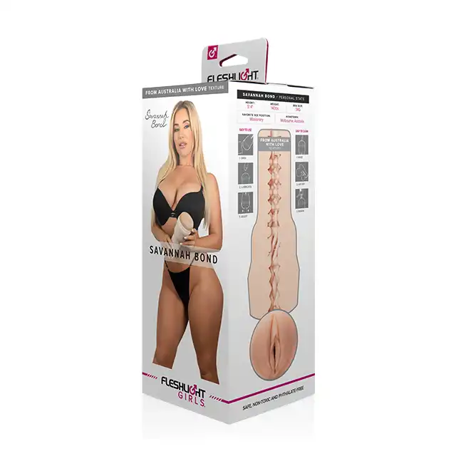 Fleshlight Girls - Savannah Bond. Realistyczny masturbator kultowej seks bomby i gwiazdy porno. Unikalne super stymulujące wnętrze