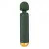Emerald Love - Luxurious Wand Massager USB. Elegancka, zielona magiczna różdżka z ruchomą główką i 10 trybami wibracji