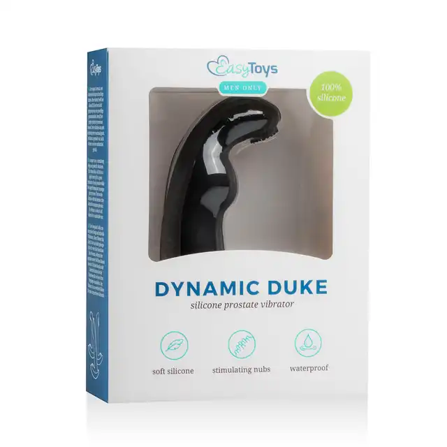 Easy Toys - Dynamic Duke Ribbed. Wibrator analny z końcówką z wypustkami, idealny do stymulacji prostaty, osiągnij jeszcze mocniejsze orgazmy