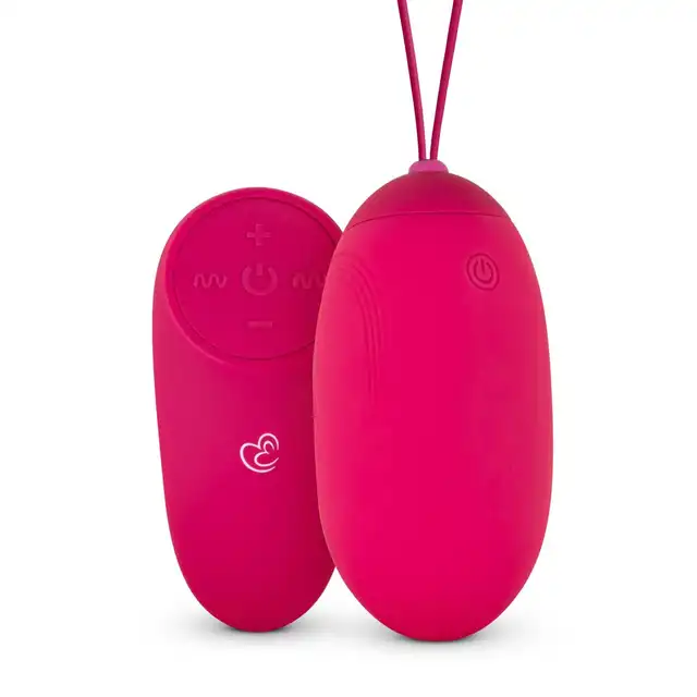 Easy Toys - XL Vibrating Egg With Remote Control - Pink - wibrujące jajeczko ze zdalnie sterowanym pilotem