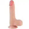 LoveToy - Sliding Skin Dual Layer Dong 7.5`. Dildo o podwójnej gęstości, z ruchomą skórą imitującą realnego członka, członek z mocną przyssawką