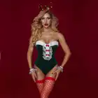 STD - Christmas Girl S/M. Seksowny kostium świątecznej pomocnicy Mikołaja, 4 częściowe przebranie świąteczne dla kobiet