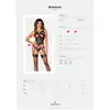 Obsessive - Armares gorset i stringi M/L Intrygujący, lśniący czarny gorset z elegancką zawieszką