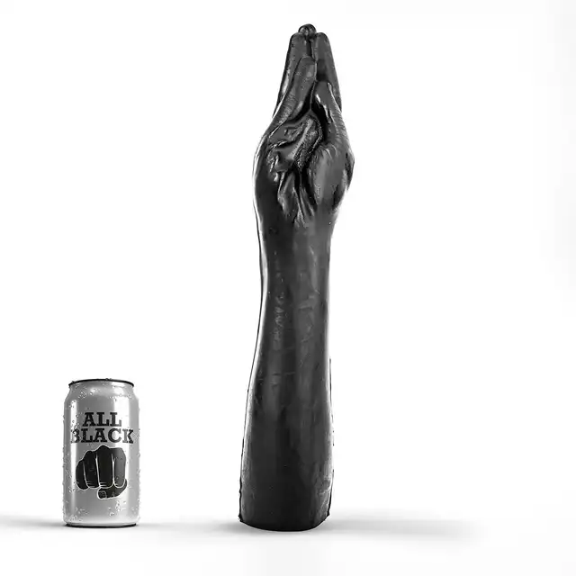 All Black - AB 21. Realistyczne dildo w kształcie ludzkiej ręki, dildo do intensywnej stymulacji i fistingu 