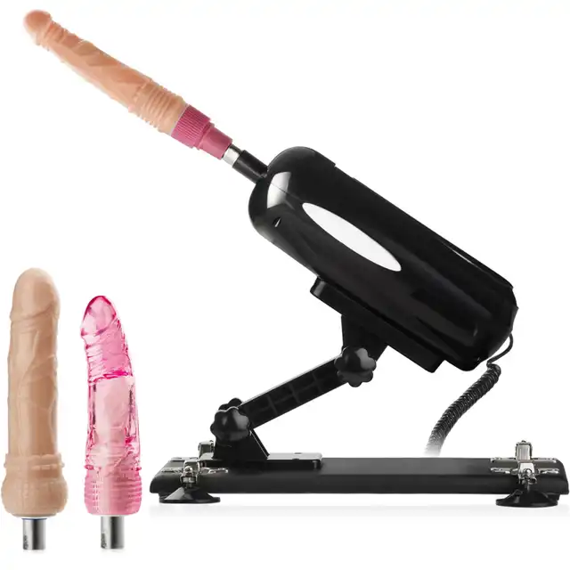 Scala - Sex Machine Vibrator 3 Dildo. Niesamowita sex maszyna z 3 różnymi dildami. Mocne pchnięcia, do 420 ruchów na minutę!