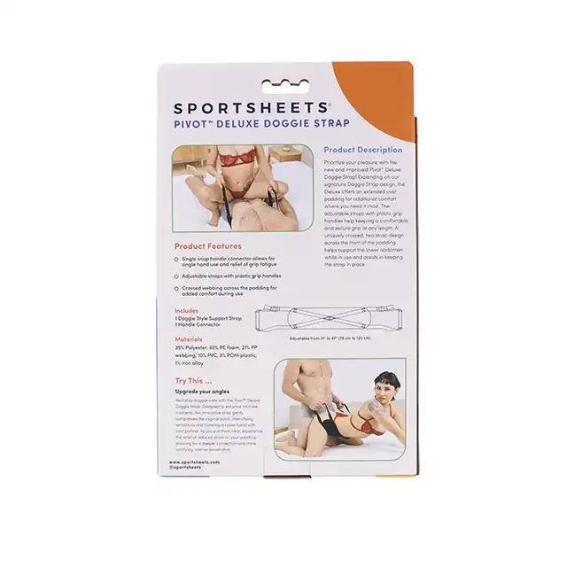 Sportsheets - Deluxe Doggie Strap. Miękki pas pozycjonujący, klasyczna konstrukcja o niezwykle komfortowym zastosowaniu w łóżku