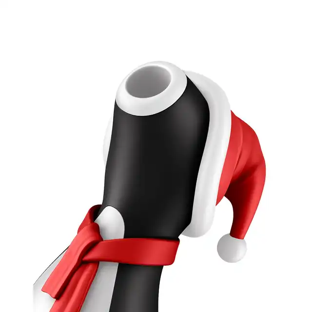 Satisfyer - Penguin Holiday Edition. Genialny stymulator ciśnieniowy, stymulacja łechtaczki ssącymi falami powietrza. Nowe, świąteczne wydanie kultowego Pingwinka, genialne na prezent pod choinkę
