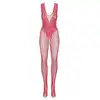 Obsessive - N112 bodystocking Red XL/XXL. Drapieżny, czerwony bodystocking z motywem skrzydeł, przygotuj się na eksplozję miłości i zabawę pełną pikantnych chwil