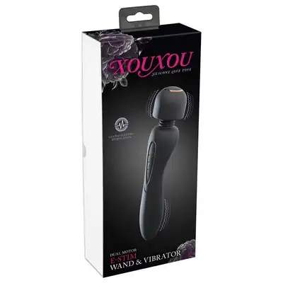 Xou Xou -  E-Stim Wand &amp; Vibrator. Niesamowita magiczna różdżka 2 w 1. Wibracje i elektrostymulacja. Dwa zakończenia!