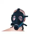 MOI - Alien Gas Mask. Obłędna gumowa maska gazowa, anonimowy i seksowny design. Doskonała do zabaw BDSM i kontroli oddechu, genialny gadżet do fetyszowej kolekcji 