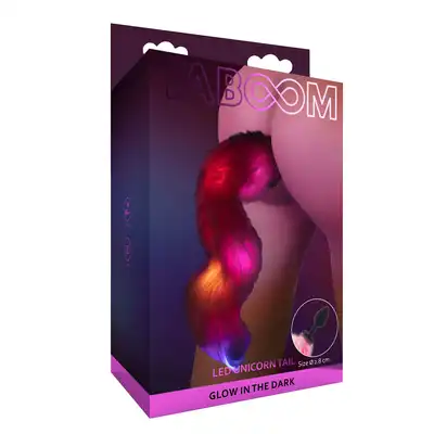 Taboom - Unicorn Tail Buttplug LED. Zjawiskowy korek analny z lisia kitą, ogon zdobiony barwnymi diodami LED, fascynujące doświadczenie analne