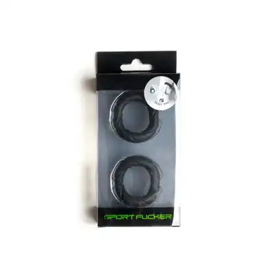 Sport Fucker - Liquid Silicone Ready Rings 2-Pack Black - zestaw dwóch ringów erekcyjnych. Wykonane z płynnego silikonu!