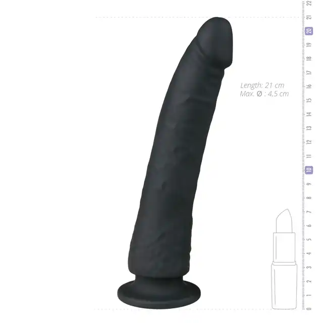Easy Toys - Suction Cup Dildo Black - realistyczne, czarne dildo! Przyjemna zabawa bez użycia rąk
