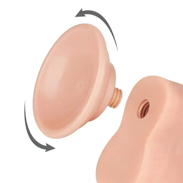 LoveToy - Sliding Skin Dual Layer Dong 8`. Członek o naturalnym designie z ruchomą skórą, dildo z mocną przyssawką, technologia podwójnej gęstości