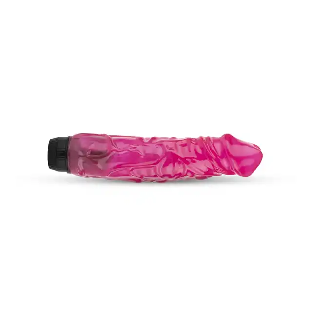 Easy Toys - Jelly Supreme Realistic Vibrator Pink Glitter. Realistyczny wibrator o różowym kolorze z brokatem, regulowana moc wibracji zapewnia idealne dopasowanie do ciebie