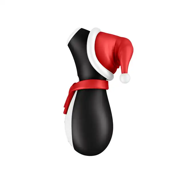 Satisfyer - Penguin Holiday Edition. Genialny stymulator ciśnieniowy, stymulacja łechtaczki ssącymi falami powietrza. Nowe, świąteczne wydanie kultowego Pingwinka, genialne na prezent pod choinkę