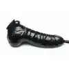Master Series - Guzzler Realistic Latex Penis Sleeve with Hose. Czarna, lateksowa nakładka na penisa z wężem 122 cm do zabaw z pissingiem