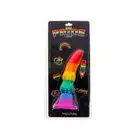 Pride - Naughty Boytoy. Silikonowa, tęczowa wtyczka analna o teksturowane powierzchni i wygięciu do stymulacji prostaty