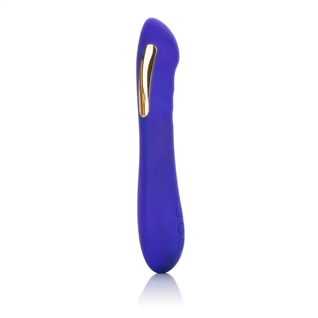 Calexotics - Estim Petite Wand. Ciemnoniebieski wibrator w stylu magicznej różdżki  z elektrostymulacją. 