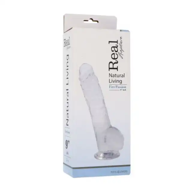 Real Rapture - Dildo Clear Passion XL 2-  realistyczne, duże dildo z przyssawką. Przezroczyste