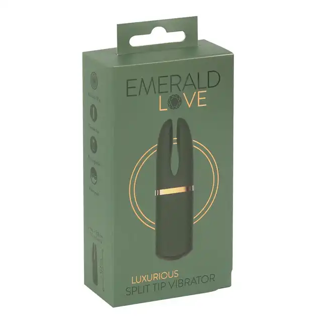 Emerald Love - Luxurious Split Tip Vibrator. Mini stymulator z elastycznymi ramionami. Doskonały do pieszczot łechtaczki, sutków czy jąder. Multi zadaniowy!