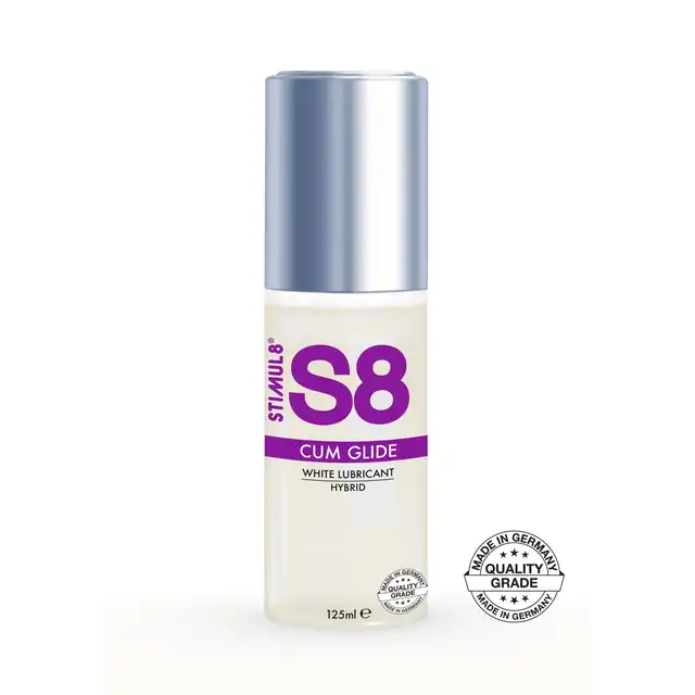 S8 - Hybrid Cum Glide 50ml. Hybrydowy lubrykant na bazie silikonu i wody imitujący spermę. Pikantny dodatek do wspólnych igraszek