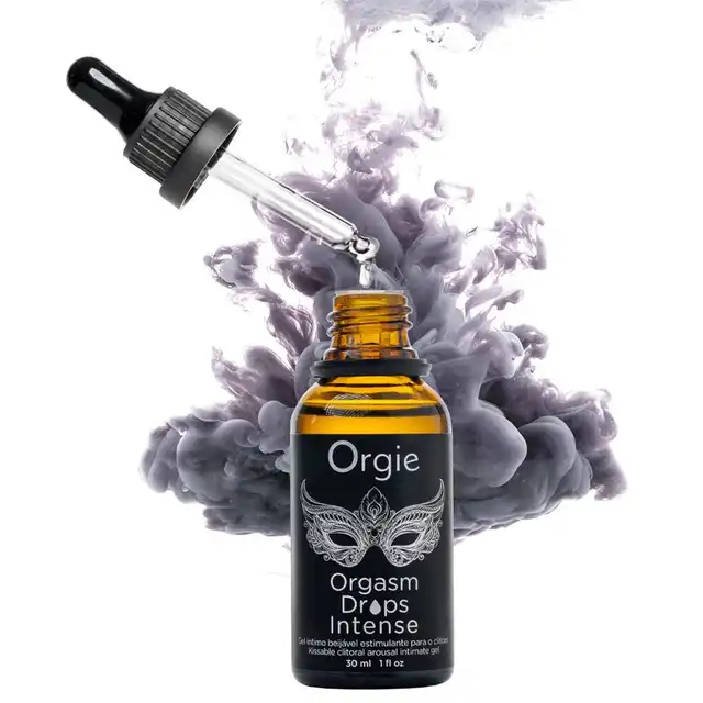 Orgie - Orgasm Drops Intense 30ml. Intymny żel stymulujący w formie kropelek, intensywne pobudzenie łechtaczki z rozgrzewającym efektem i smakiem czerwonego jabłka