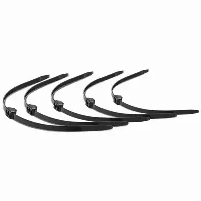 Master Series - Misbehaved Zip Tie Police Handcuffs 5 pcs. Zestaw 5  czarnych trytytek. Wytrzymałe kajdanki. 