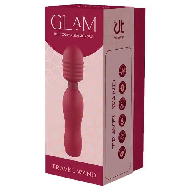 Dream Toys - Glam Travel Wand. Bordowa,e elegancka mini, magiczna różdżka doskonała do zabrania w podróż!