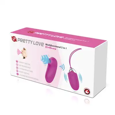 Pretty Love - Orthus. Wibrujące jajeczko sterowane na pilota z funkcją ssania, genialna stymulacja 2 w 1, 12 rozkosznych funkcji