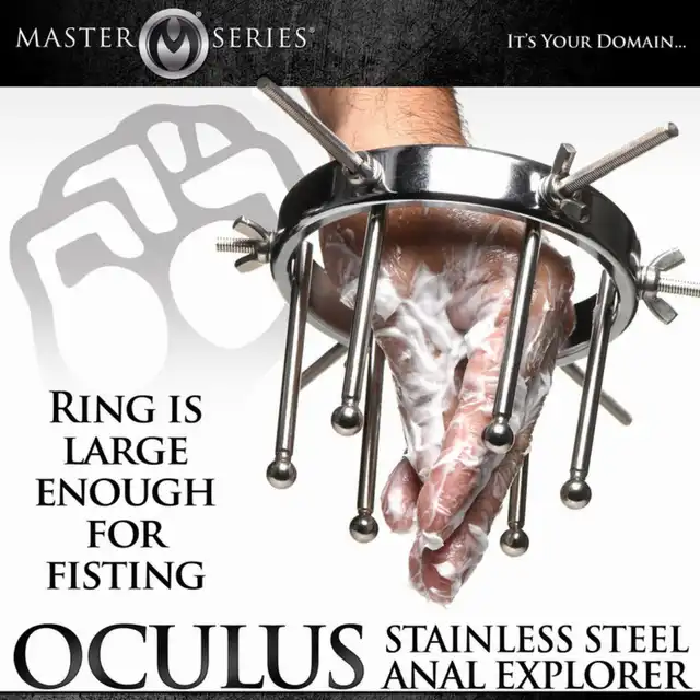 Master Series - Oculus Stainless Steel Anal Explorer. Ekstremalny wziernik analny ze stali nierdzewnej o max. rozwarciu 10 cm. Mocne doznania!