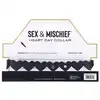 Sex &amp; Mischief - Heart Day Collar. Czarna obroża na szyję z serduszkami, choker z miękkiej sztucznej skóry z kluczykiem w kształcie serduszka